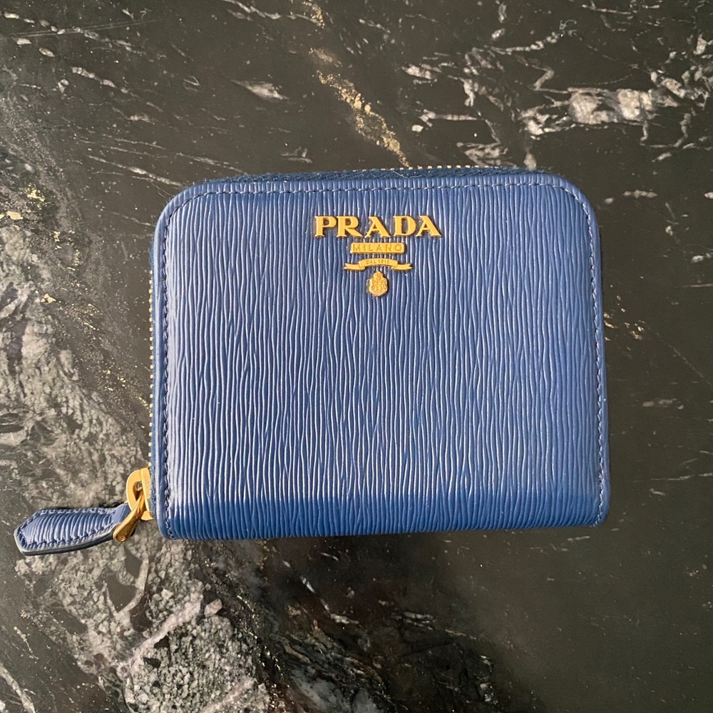 Prada Blue Zip Wallet